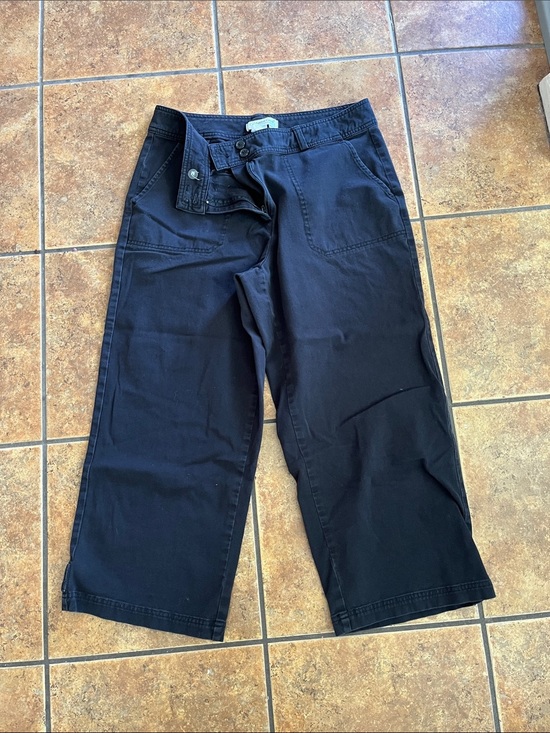 Coldwater Creek Pants - Coldwater Creek Wide Leg Black Crop Pants Size 10